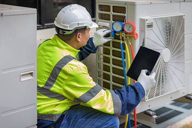 Professional Hvac technician working in Upton, NY